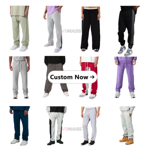 Custom ized Factory Herren Jogging hose mit weitem Bein Benutzer definierte Seiten tasche Hochwertige dicke Jogging hose Schwarze übergroße schwere Hose - Product Image 5