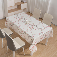 Rouleau de nappe en PVC blanc crème à imprimé floral RNPT pour restaurant, nappe rectangulaire résistante