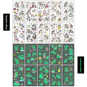 Tatuajes Temporales Infantiles de Dibujos Animados de Dinosaurios y Sirenas, Adhesivos de Transferencia de Agua, Papel Luminoso, Impresión Blanca Transfronteriza - Product Image 5