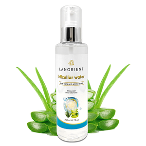 Marque privée LANORIENT <span class=keywords><strong>Eau</strong></span> micelaire naturelle à l'<span class=keywords><strong>aloe</strong></span> <span class=keywords><strong>vera</strong></span> pour le nettoyage en profondeur et hydratante pour le visage adaptée au démaquillant - Product Image 2