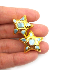 Guangzhou <span class=keywords><strong>bijoux</strong></span> perles en forme d'étoile dorée <span class=keywords><strong>pierre</strong></span> bleue naturelle <span class=keywords><strong>Larimar</strong></span> perle Bracelet accessoire pendentifs <span class=keywords><strong>bijoux</strong></span> en pierres précieuses en gros - Product Image 2