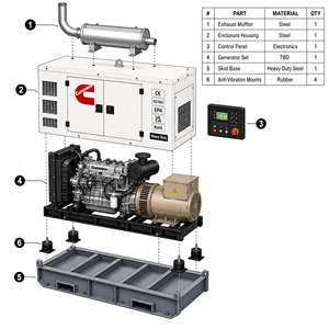 Generador Diésel Cummins Weichai de Alta Calidad de 50KVA a 500KVA, Tipo Abierto, Silencioso, Arranque Automático y Remoto, Trifásico, 1500 RPM, CE - Product Image 3