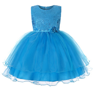 Girls <b>Sequined</b> Princess Dress Fuchsia Tulle A-Line Party Wedding Dress - Product Image 4