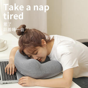 Almohada de Viaje en Forma de U para el Cuello, 28x26x14cm, Inflable, Portátil, con Funda Extraíble para Uso en Avión - Product Image 4