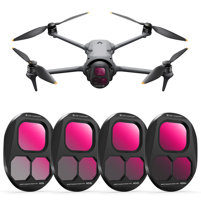 K&F Concept  CPL ND Filter Kit for DJI Mavic 4 Pro, CPL ND8 ND16 ND32 ND64 Neutral Density Polarizing Drone Camera Lens Filters