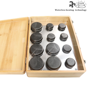 Kotak bambu pemanas Spa terapi tubuh elektronik, produk pijat, kotak pemanas batu panas batu basal hitam - Product Image 5