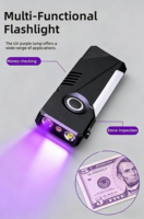Lampe de travail LED COB magnétique, lampe de poche rechargeable type-c 650mAh, détecteur UV, 6 modes, étanche IPX4, pour réparation et camping