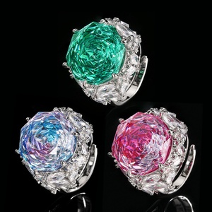 Fashion Jewelry Eco-friendly Copper 16mm Multicolor Cubic Zirconia <b>Dainty</b> Colorful Zircon Band <b>Ring</b> for Vibrant Daily Style - Product Image 3