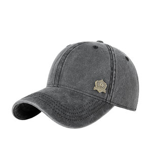 Casquette de baseball unisexe en denim, chapeau de protection solaire en coton noir pour le printemps et l'été - Product Image 1