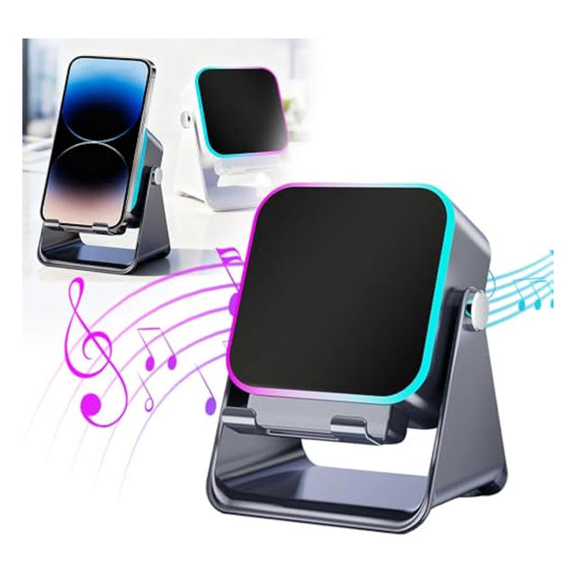 5-in-1 Wireless Induction Bluetooth Speaker Adjustable Phone Stand Multifunctional Stereo Sound Rechargeable