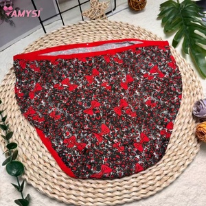 Amysi 598 #   Ucuz Moda Baskılı Seksi Büyük Beden Yüksek Bel İnce Yüksek Kesim Günlük Örme Yüksek Esneklikli Kadın Süt İpek Külotları - Product Image 3