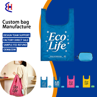 Sac fourre-tout pliable personnalisé en gros, éco-responsable, taille moyenne, léger, avec porte-clés, mousqueton, fermeture à boucle et fermeture éclair