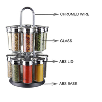 Ensemble de 16 pots à épices rotatifs multifonctions pour cuisine moderne, taille mini, verre 100 ml
