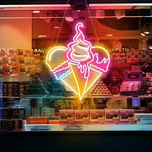Custom gelateria Business logo Led illuminazione segno decorazione da parete Led insegna al Neon per la pubblicità del negozio - Product Image 6
