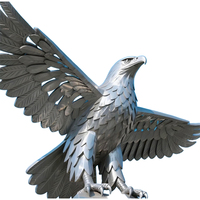 Statue d'aigle en cuivre sur mesure de grande taille - Sculpture artisanale soudée avec impression sérigraphique, artisanat animalier moderne