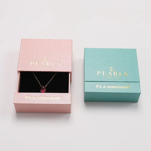 Custom Logo Pearl Jewelry <b>Boxes</b> Set <b>Brown</b> And Beige Drawer Style Jewellery Packaging For Wedding Favors Jewelry Display - Product Image 5