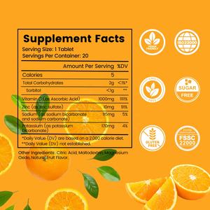 OEM ODM <span class=keywords><strong>tablet</strong></span> Effervescent Vitamin C 1000mg bebas gula suplemen terlaris dengan seng - Product Image 2