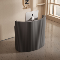 Comptoir de caisse, comptoir de salon de beauté, comptoir de bar, comptoir minimaliste moderne, réception d'hôtel avec éclairage LED, matériau MDF