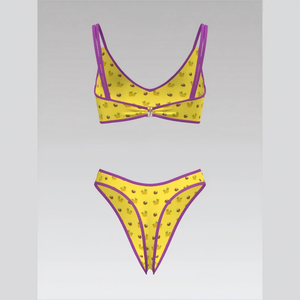 Traje de Baño Elegante y Chic de Dos Piezas con Cuello en V, Tirantes Dobles y Estampado, con Detalle de Nudo Frontal, para Compradores Mayoristas de Ropa de Playa - Product Image 2