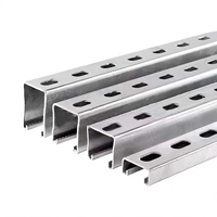 Support photovoltaïque en acier peint en forme de C, surélevé, personnalisé, perforé, en forme de U, épaisseur 2 mm, modèle 41x41