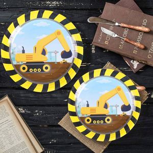 Juego de Vajilla para Fiestas Temáticas de Construcción, para 24 Personas, Incluye Platos, Cuchillos, Cucharas, Tenedores, Vasos y Servilletas - Product Image 2