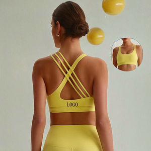 Wholesale Plus Size Adjustable Shockproof High for Yoga <b>Sports</b> <b>Bra</b> Custom Logo Breathable Quick Dry CrissCross Design for - Product Image 3