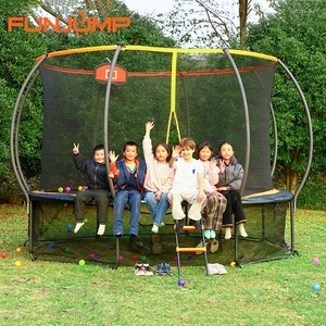 <span class=keywords><strong>Filet</strong></span> de protection pour <span class=keywords><strong>trampoline</strong></span> de fitness intérieur/extérieur robuste et souple, 12 pieds, 14 pieds, 15 pieds, 16 pieds, avec <span class=keywords><strong>poteaux</strong></span> incurvés et échelle - Product Image 4