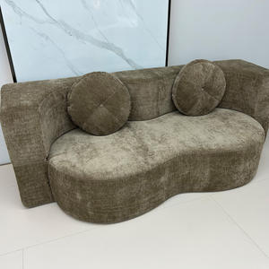 Canapé sectionnel moderne incurvé de Foshan, compressé et emballé sous vide, rembourré pour salon, ensemble de meubles - Product Image 3