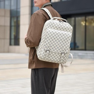 Duffel bag Men's <b>Large</b> capacity Travel Office use Commuting Computer bag Fashion Checkered <b>Backpack</b> - Product Image 3