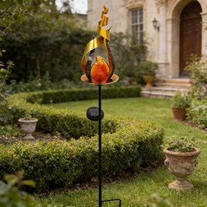 Lampes solaires de jardin Yuandian, nouveau style personnalisé, à LED avec effet flamme, étanches IP65, petites lampes de pelouse en fer pour cour et <span class=keywords><strong>terrasse</strong></span> - Product Image 2