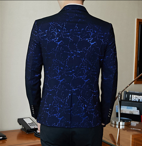 M-3XL autunno New Flower Color Small Suit giacca da barbiere Slim Fit da <span class=keywords><strong>uomo</strong></span> <span class=keywords><strong>cappotto</strong></span> da <span class=keywords><strong>uomo</strong></span> <span class=keywords><strong>blu</strong></span> - Product Image 4
