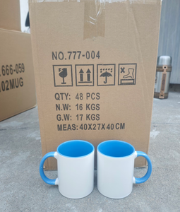 Mug en céramique de 11 oz avec sublimation de couleur intérieure |   Gobelet vierge bicolore enduit pour impression par transfert thermique |   Tasse cadeau personnalisable - Product Image 3