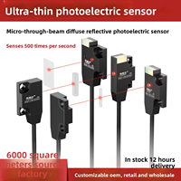 Capteur photoélectrique à réflexion diffuse micro-infrarouge ultra-mince personnalisé, sortie NPN 10-30V CC pour étiquette de téléphone portable