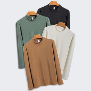 T-shirts à col roulé pour hommes chics Bas Heattech en velours allemand avec chemise à manches longues en cachemire - Product Image 1
