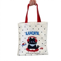 Sac fourre-tout en toile à motif de chaton de dessin animé mignon, motif rayé double face, idéal pour les étudiants et les cours de soutien scolaire