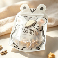 Sachet d'emballage alimentaire refermable en forme de hamster de dessin animé personnalisé, en plastique de qualité alimentaire, pour noix, bonbons et biscuits