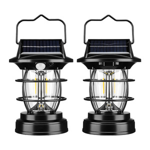 Camping <b>Lantern</b> <b>Solar</b> <b>Powered</b> LED Waterproof Rechargeable Adjustable Motion Sensor Outdoor Lighting - Product Image 2