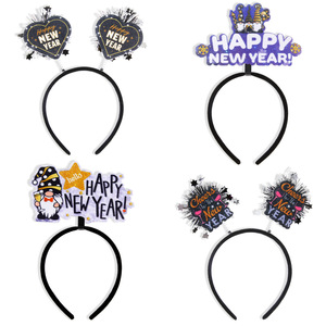 Pafu 2026 Fascia per Capelli Capodanno, Fascia Glitterata Felice Anno Nuovo, Accessorio per Capelli Decorazione Festa <span class=keywords><strong>di</strong></span> <span class=keywords><strong>Natale</strong></span>, Oggetto per Celebrazioni - Product Image 1