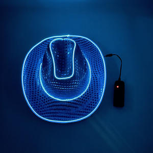 2025 personalizado diodo emisor de luz sombrero de copa fiesta Santa venta al por mayor sombreros de rendimiento luz brillante Jazz sombrero gorra - Product Image 3