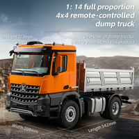Kabolite K5701 1:14th Métal 4X4 RC Camion à benne basculante 2.4G Rc Ingénierie Dumper Basculement Seau Camion