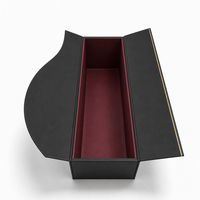 Boîte cadeau de luxe personnalisée pour vin rouge avec logo estampé à chaud or, emballage rigide à double porte pour vignerons, cadeaux d'entreprise et de fêtes