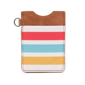 Porte-cartes élastique créatif avec motif rayé, personnalisable, portable, ultra-fin, pour cartes de visite - Product Image 3