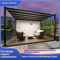 Vente en gros d'auvent de patio rétractable pliant en alliage d'aluminium électrique moderne pour villa, cour, hôtel, télécommande