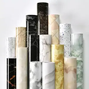 Furniture Renovation Self Adhesive Wall Panel Paper Oil Proof Waterproof Marble Wallpaper Thicken Kitchen Counter-top Stickers