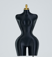 Modelo de Busto para Mujer de Talla Grande, Estilo Europeo Americano, Negro, para Tienda de Ropa, con Efecto de Glúteos Voluminosos, Cintura Delgada, Estilo Kardashian, Pecho Grande