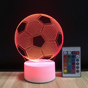 <span class=keywords><strong>3d</strong></span> Apparecchio di Illuminazione di Calcio Da Tavolo LED di Notte Della Lampada di Telecomando di RGB 7 Colori Che Cambiano Luci Notturna Dell'interno Illusion Lampada - Product Image 1