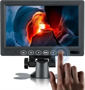 1080p 7inch Small HDMI Monitor 1024x600 Resolution 1080P Portable IPS Monitor With Remote Control With Built-in Speaker HDMI VGA Input