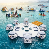 Isla Flotante Inflable Modular Lilytoys con Toldo, Plataforma de Muelle para Yates con Certificación CE
