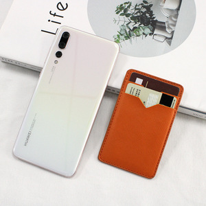 Funda trasera para teléfono de cuero PU, tarjetero, ranuras para dos tarjetas, ranura para tarjeta en forma de V, regalo. - Product Image 1