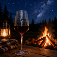 Verre à vin rouge texturé martelé de 562 ml, coupe conique sur pied, pour hôtels de charme et hôtels de luxe, vente en gros, logo personnalisé
